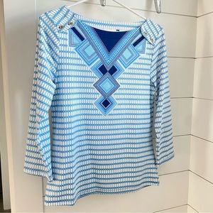 Cabana Life 3/4 Sleeve Boatneck Top. UPF50 Size M.